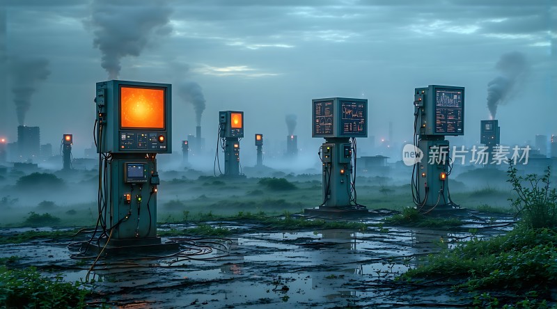 废弃工厂中的古老仪器