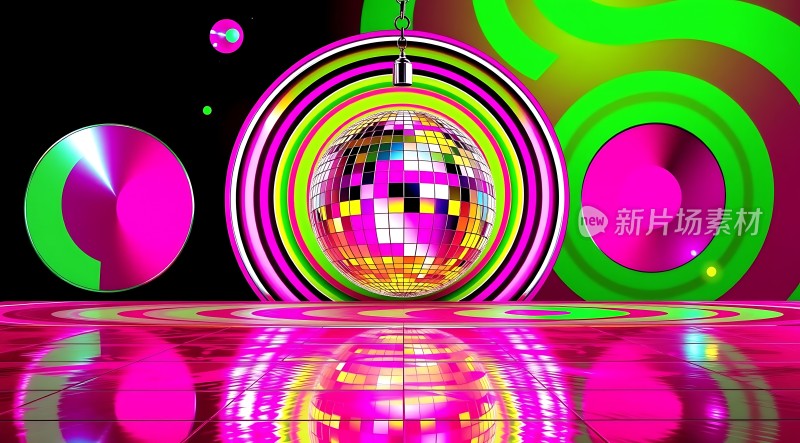 霓虹灯光下的镜面派对