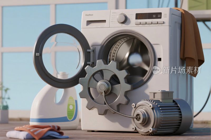 洗衣机内部结构插画