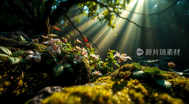 阳光下的森林秘境