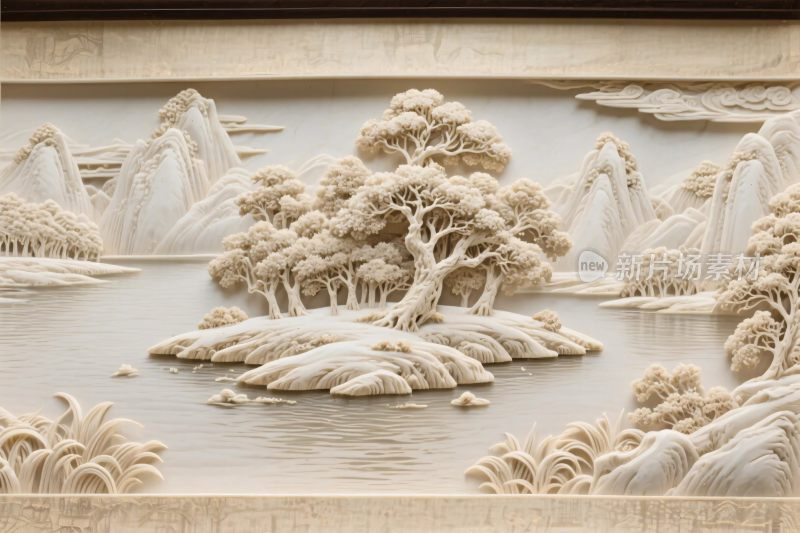 传统山水浮雕艺术