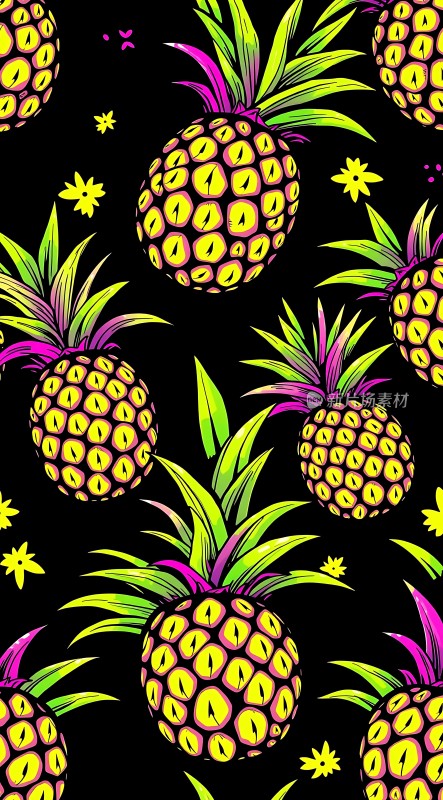 热带风情菠萝图案