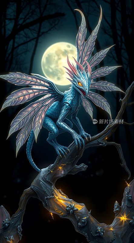 夜幕下的神秘龙影