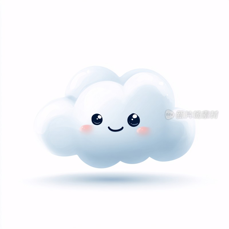 可爱笑脸云朵插画