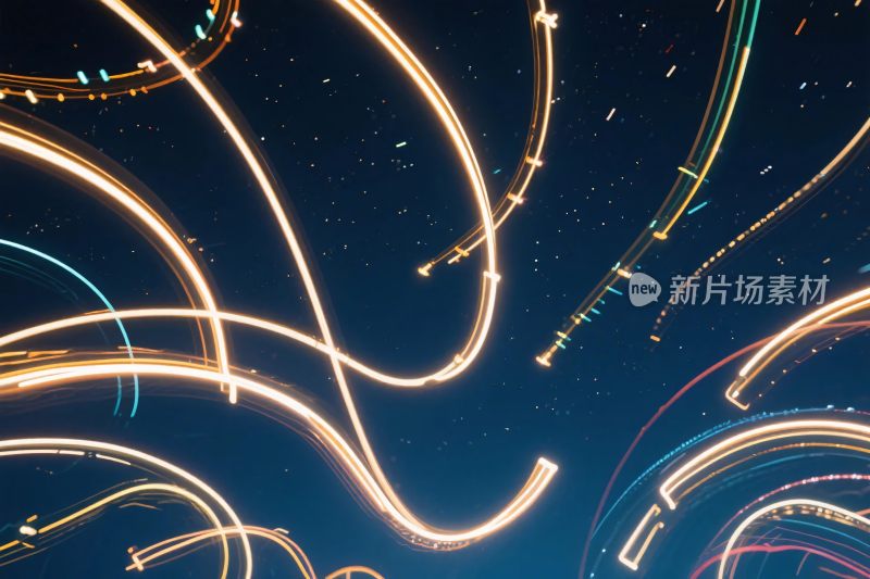 动态光轨抽象插画