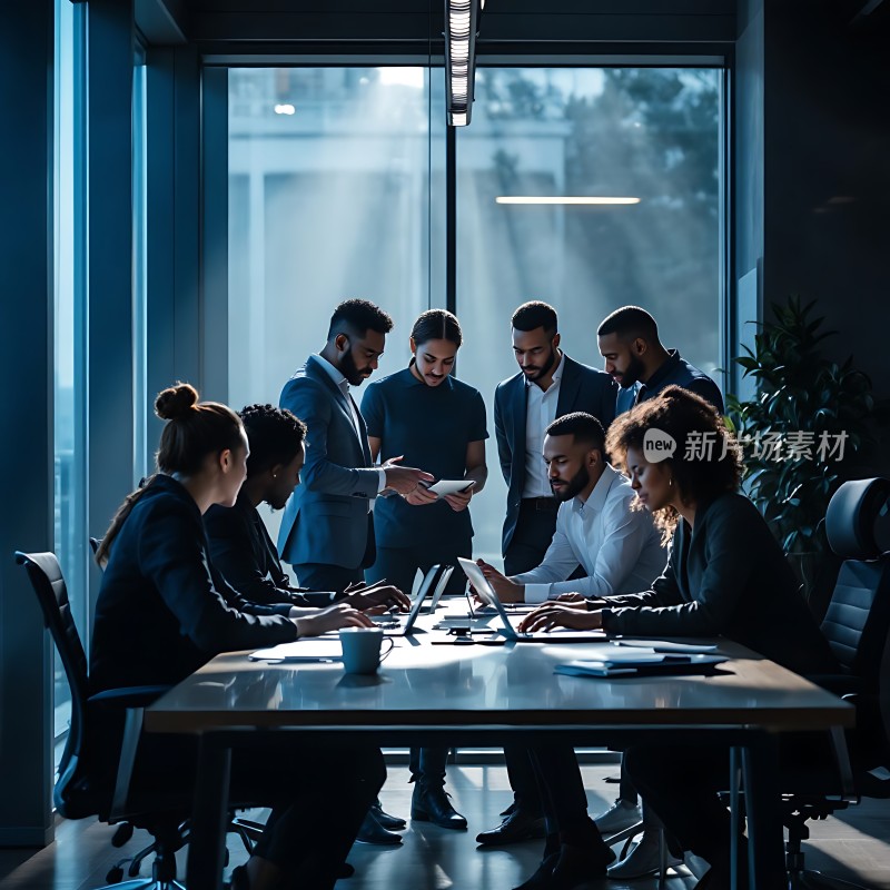 商务会议讨论团队协作高效办公环境