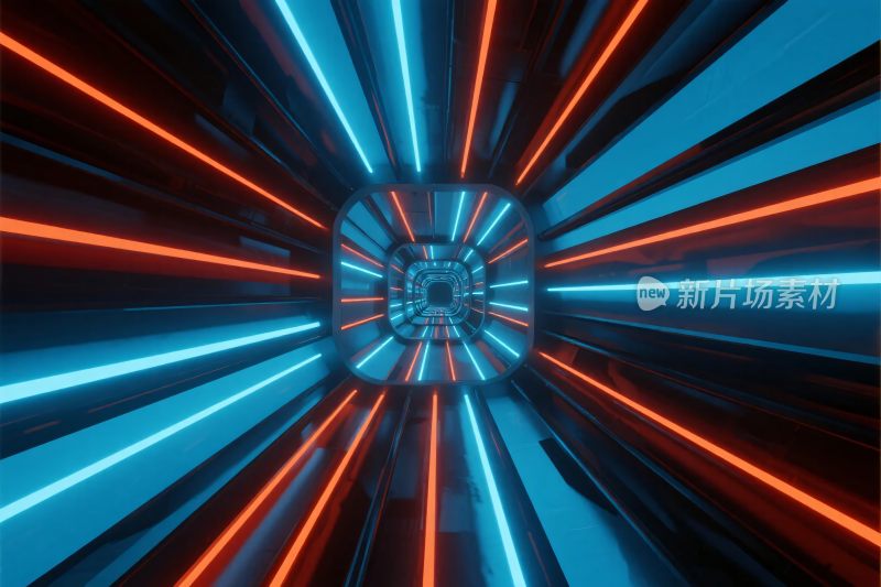 科幻光轨隧道插画