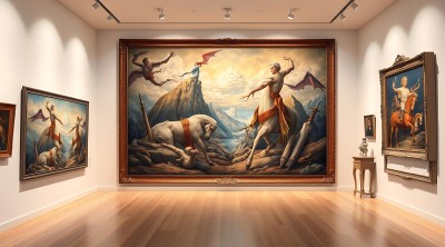 艺术殿堂巨幅画作与精美雕塑共赏