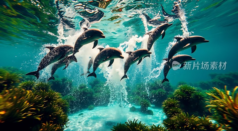 海豚群舞水下世界