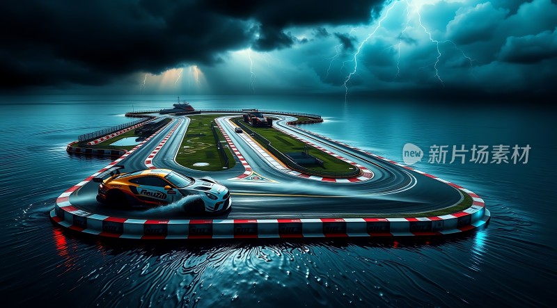 新片场素材赛车风暴