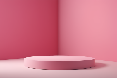 房间里粉色圆形讲台特写图片 房间里粉色圆形讲台特写图片