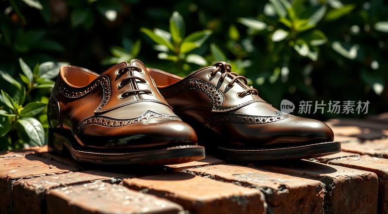 新片场素材棕色皮鞋