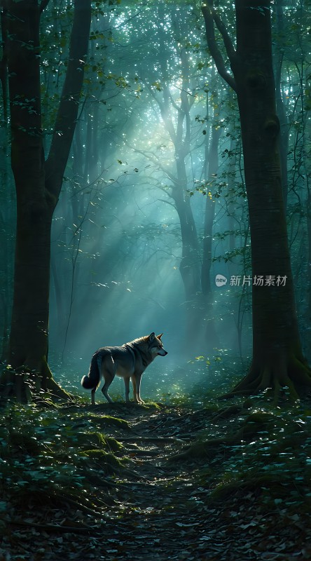 森林中的狼影