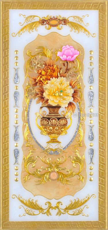 雍容华贵欧式牡丹屏风背景