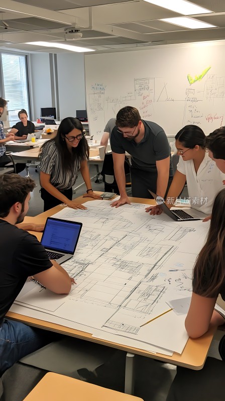 团队协作头脑风暴共同探讨设计方案