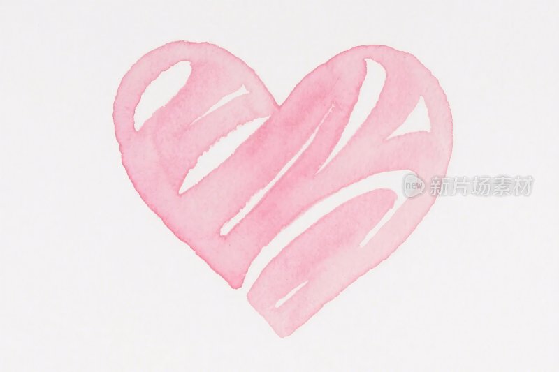 粉色水彩爱心插画