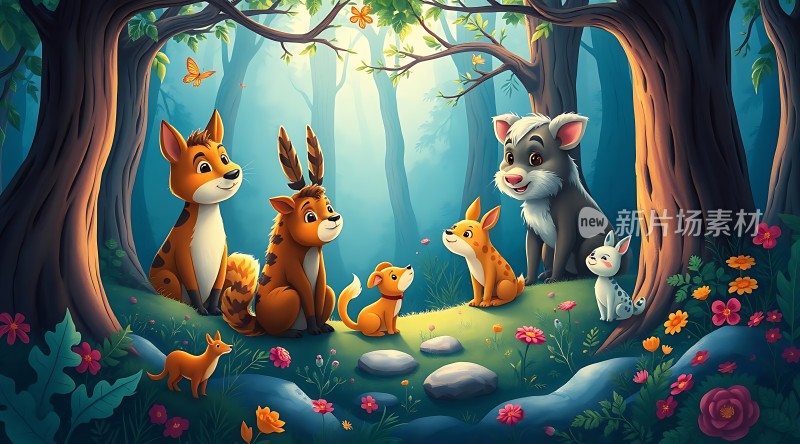 森林里的动物聚会