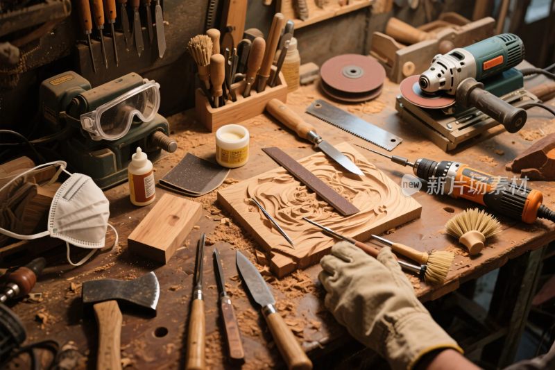 木工工具工作场景