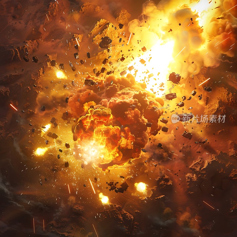 星际碰撞火光与碎片