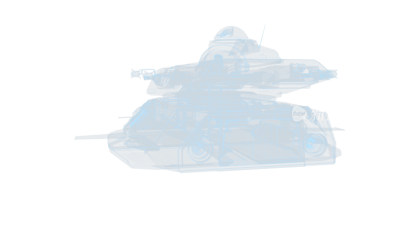 装甲坦克车 军事科幻透明网格线框军队6
