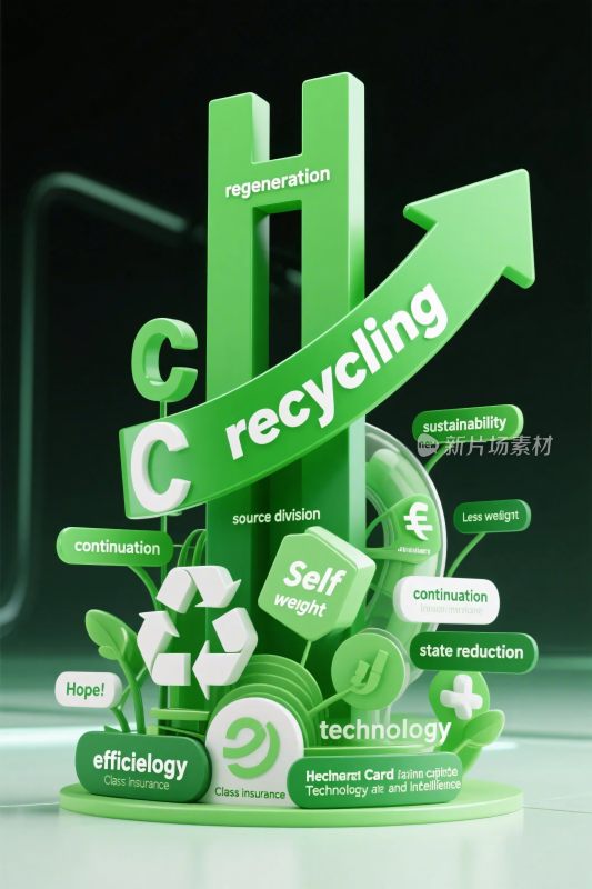 绿色循环回收插画