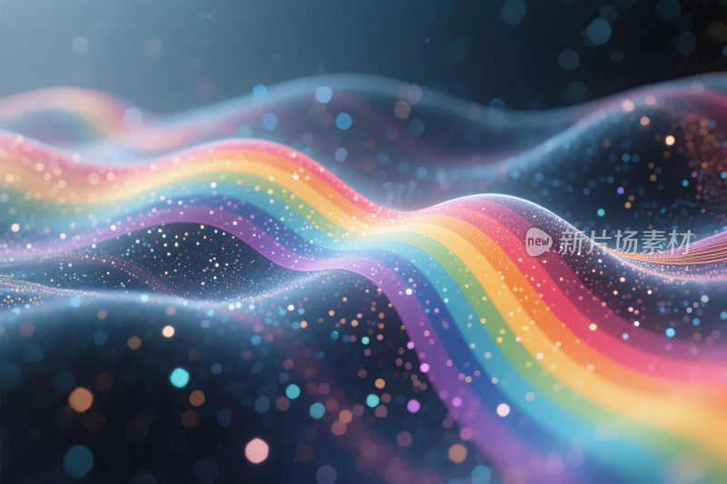 彩虹波浪光效艺术图