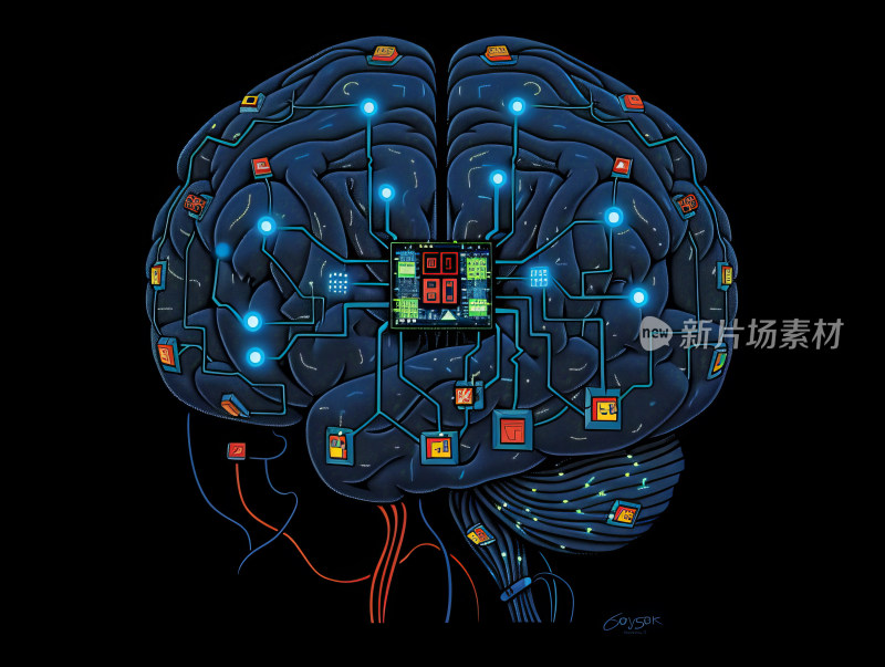 科技与智慧的融合大脑概念图