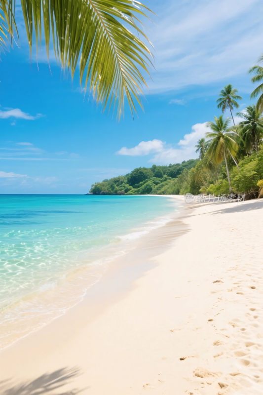 热带海滩风景插画