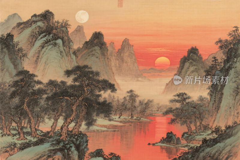 传统山水风景画