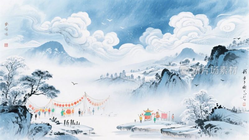 古韵山水风景画