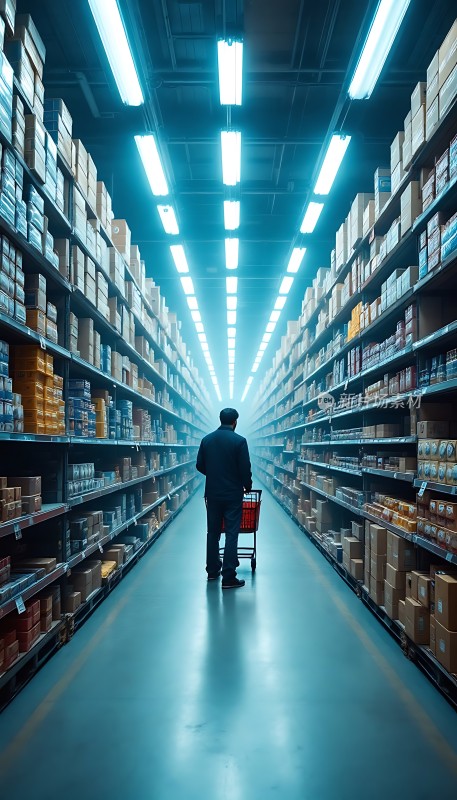 仓库深处一人一车探索无尽商品世界