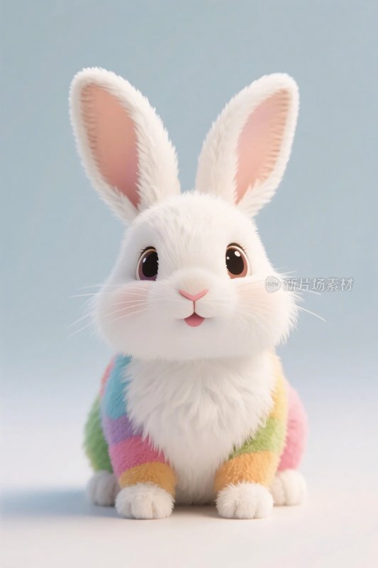 可爱彩衣卡通兔子