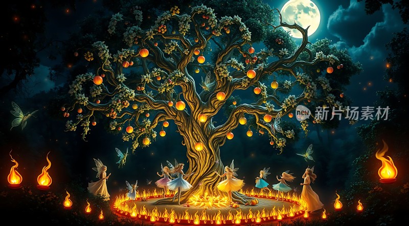 夜幕下的精灵之舞