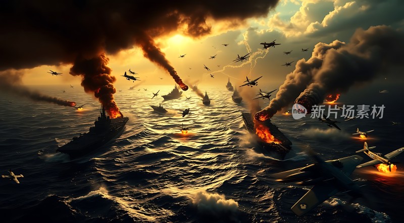 海战风云烈焰与硝烟中的激战