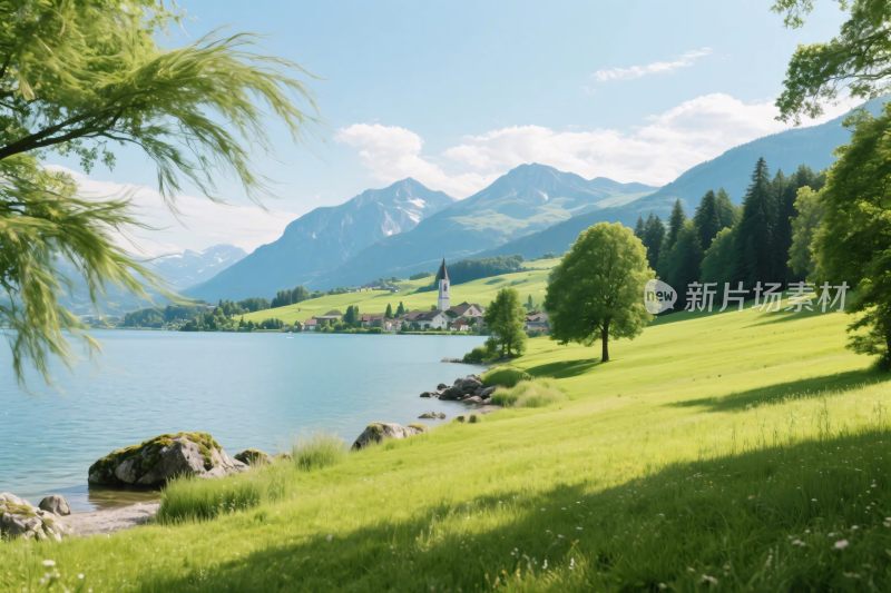 山水田园风景插画