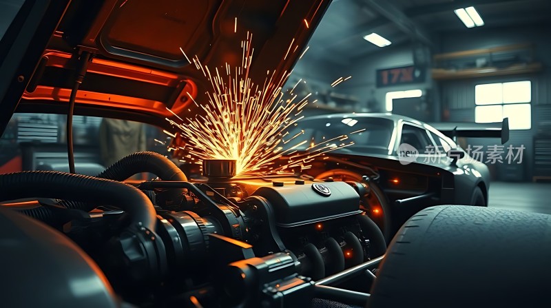 机械车间火花四溅展现汽车维修技术魅力