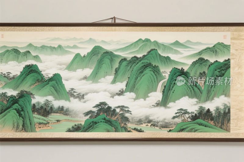 传统山水云雾画卷