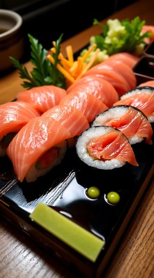 三文鱼寿司拼盘