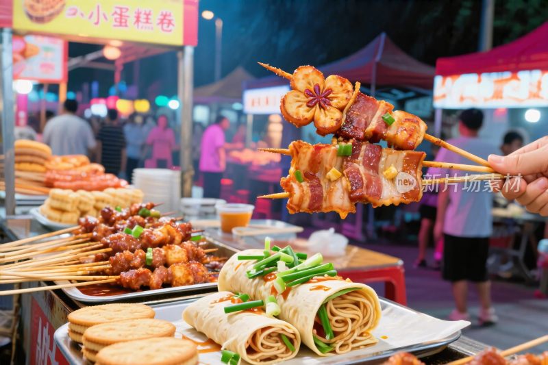 夜市美食烧烤摊