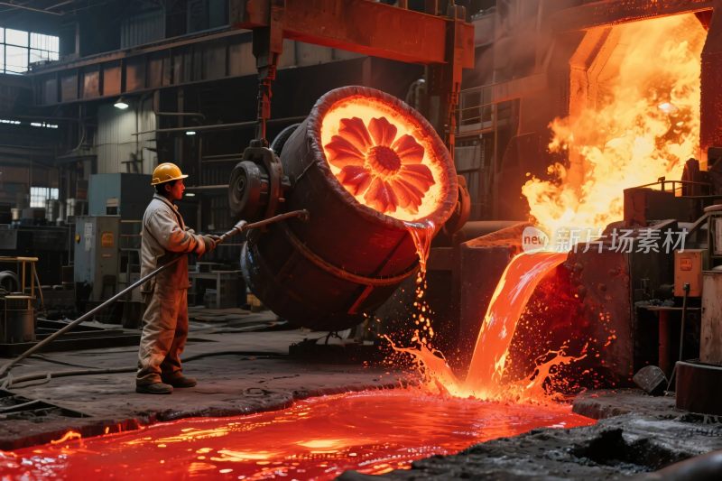 工业熔炉作业场景