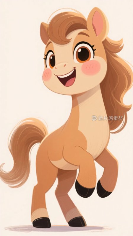 可爱卡通小马插画