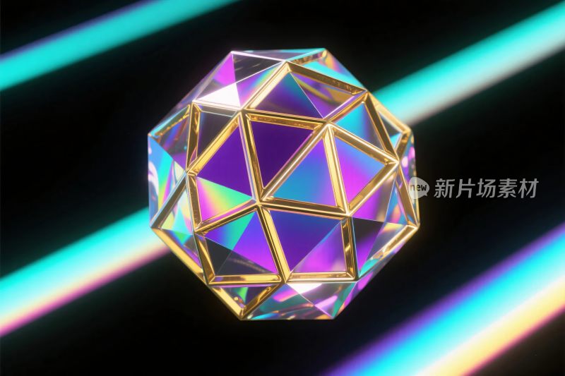 几何彩光晶体效果