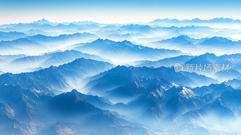 中国水墨风山峰风景