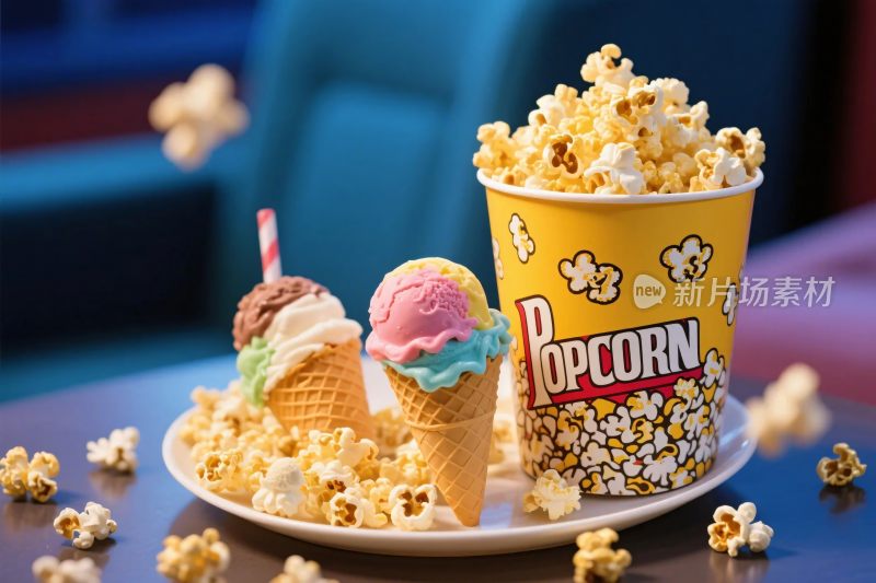 电影主题零食爆米花冰淇淋组合
