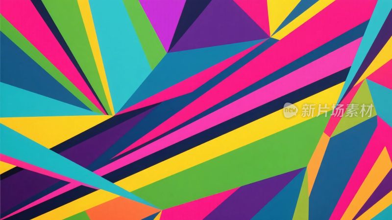 多彩几何风格插画