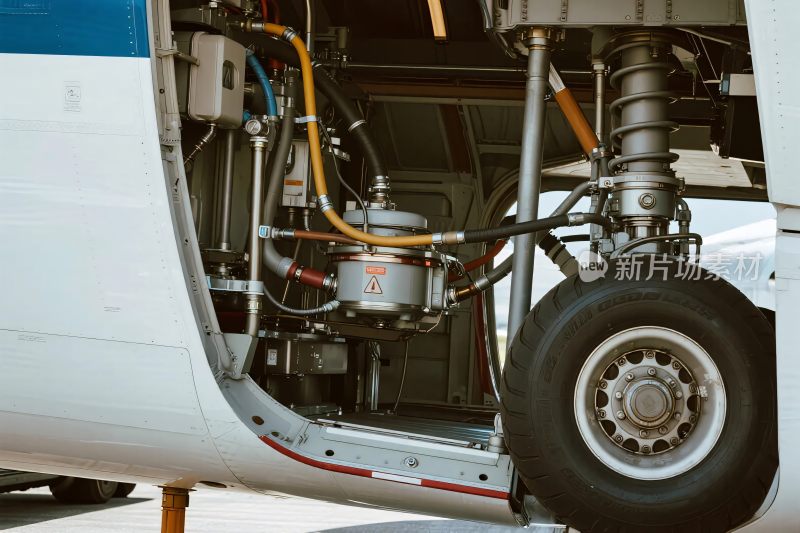 飞机起落架内部构造特写