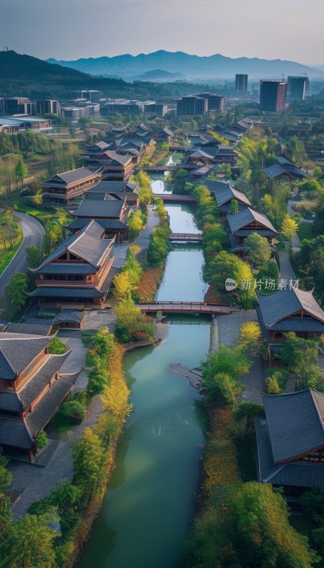成都崇州慢城航拍
