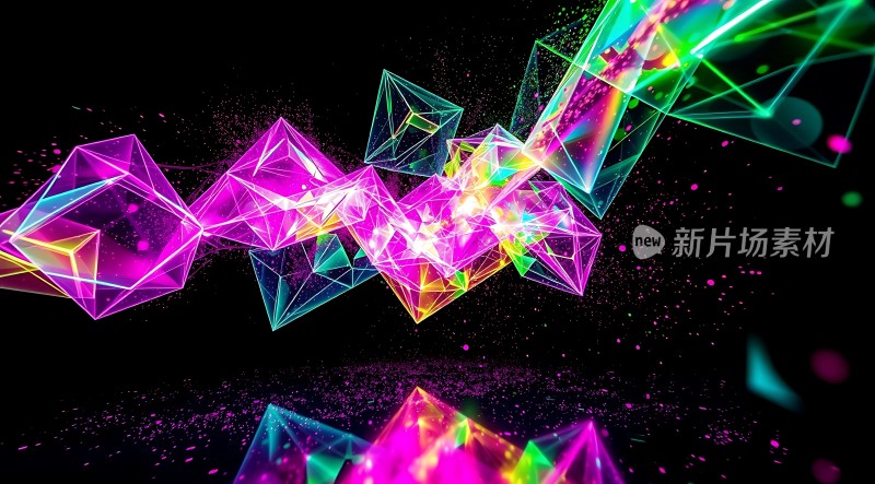 新片场素材炫彩几何世界