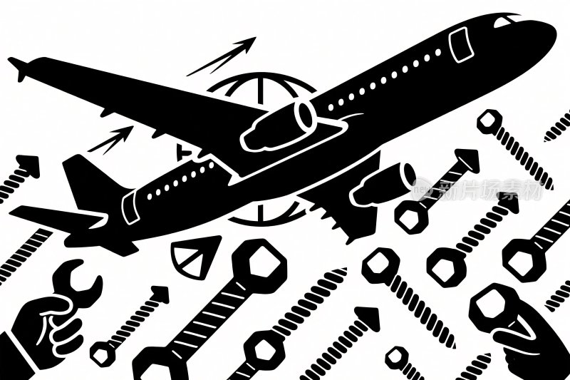 航空工具维修插画