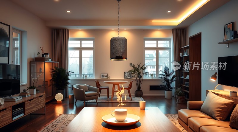 现代家居温馨客厅舒适生活空间